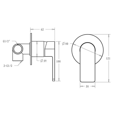 Flores Wall Mixer – alternate view