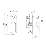 Banda Wall Mixer Diverter Chrome – alternate view