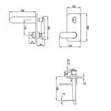 Banda Wall Basin Mixer Set Chrome – alternate view