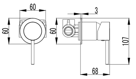 Hali Wall Mixer - 60mm Back Plate