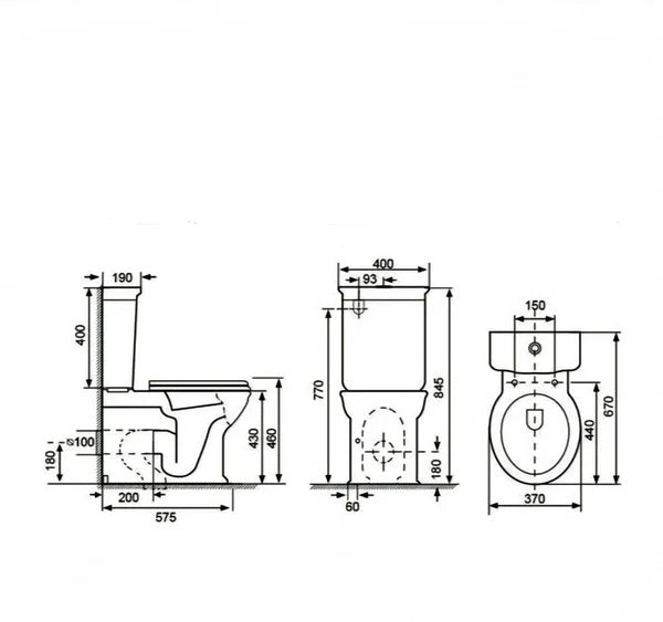 Hampton Style Rimless Toilet Suite Classico – Gloss White – alternate view