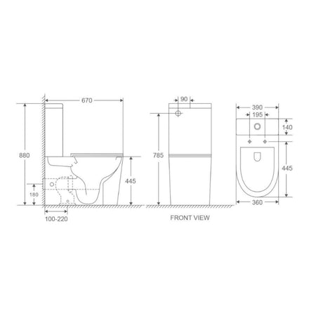 Ivy Rimless Back to Wall Toilet Suite – Matte White – alternate view