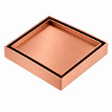 Tile Insert Floor Waste Brushed Copper - 316 Marine Grade Stainless Steel -  120 x 120mm