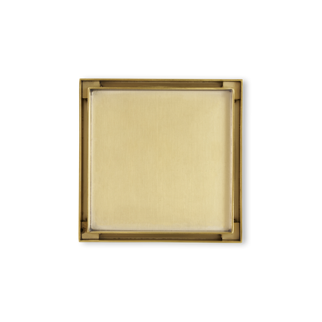 Tile Insert Floor Waste Brushed Gold - 316 Marine Grade Stainless Steel -  120 x 120mm