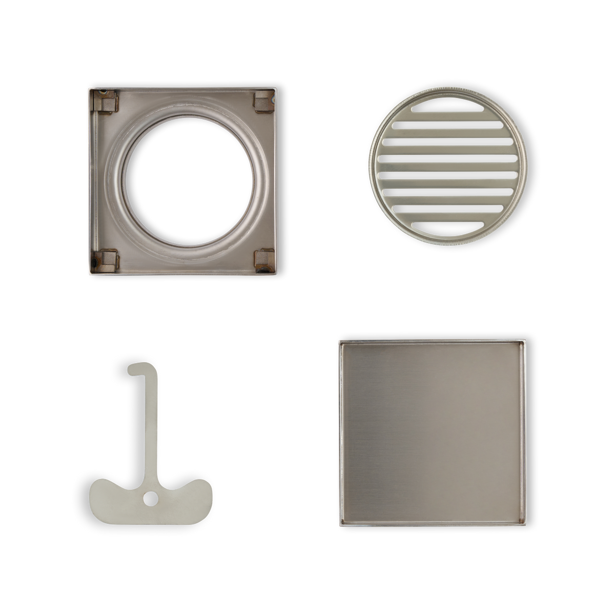 Tile Insert Floor Waste Chrome - 316 Marine Grade Stainless Steel -  120 x 120mm