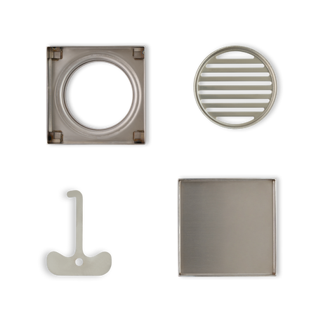 Tile Insert Floor Waste Chrome - 316 Marine Grade Stainless Steel -  120 x 120mm