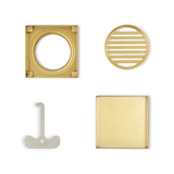 Tile Insert Floor Waste Brushed Gold - 316 Marine Grade Stainless Steel -  120 x 120mm