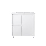 Paula 750mm MDF Polyurethane Slim Vanity Left Hand Draws on Legs 1th - 750x360x875mm