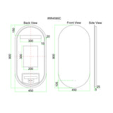 LED4590P - 450x900x5mm Pencil Edge Copper Free Peel LED Mirror – alternate view