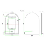 LED6090A - 600x900x5mm Pencil Edge Copper Free Arch LED Mirror – alternate view