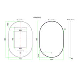 LED6090PG - 600x900x45mm Brushed Gold Aluminium Frame Copper Free Peel LED Mirror – alternate view