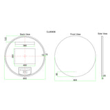 LED800 - 800x800x5mm Pencil Edge Copper Free Round LED Mirror – alternate view