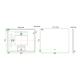 LED9075S - 900x750x5mm Copper Free Rectangular Shape LED Mirror – alternate view