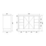 LM1200-KB - 1200x460x880mm Light Oak MDF Kickboard Vanity with Ceramic Basin – alternate view