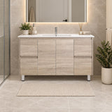 Gina 1200mm Light Oak Vanity on Legs - 1200x460x880mm