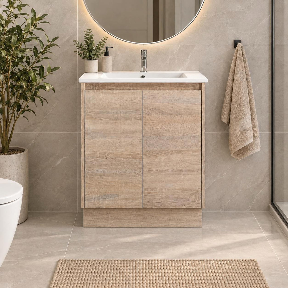 Gina 600mm Light Oak Vanity Kickboard - 600x460x880mm