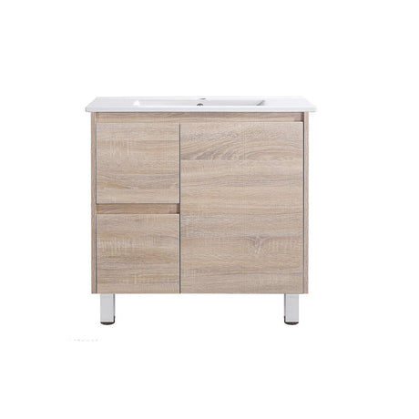 LM750L - 750x460x875mm Veneer Cabinet Vanity with Ceramic Basin