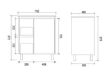 LM750L - 750x460x875mm Veneer Cabinet Vanity with Ceramic Basin – alternate view