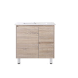 LM750R - 750x460x875mm Veneer Cabinet Vanity with Ceramic Basin