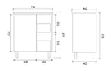 LM750R - 750x460x875mm Veneer Cabinet Vanity with Ceramic Basin – alternate view