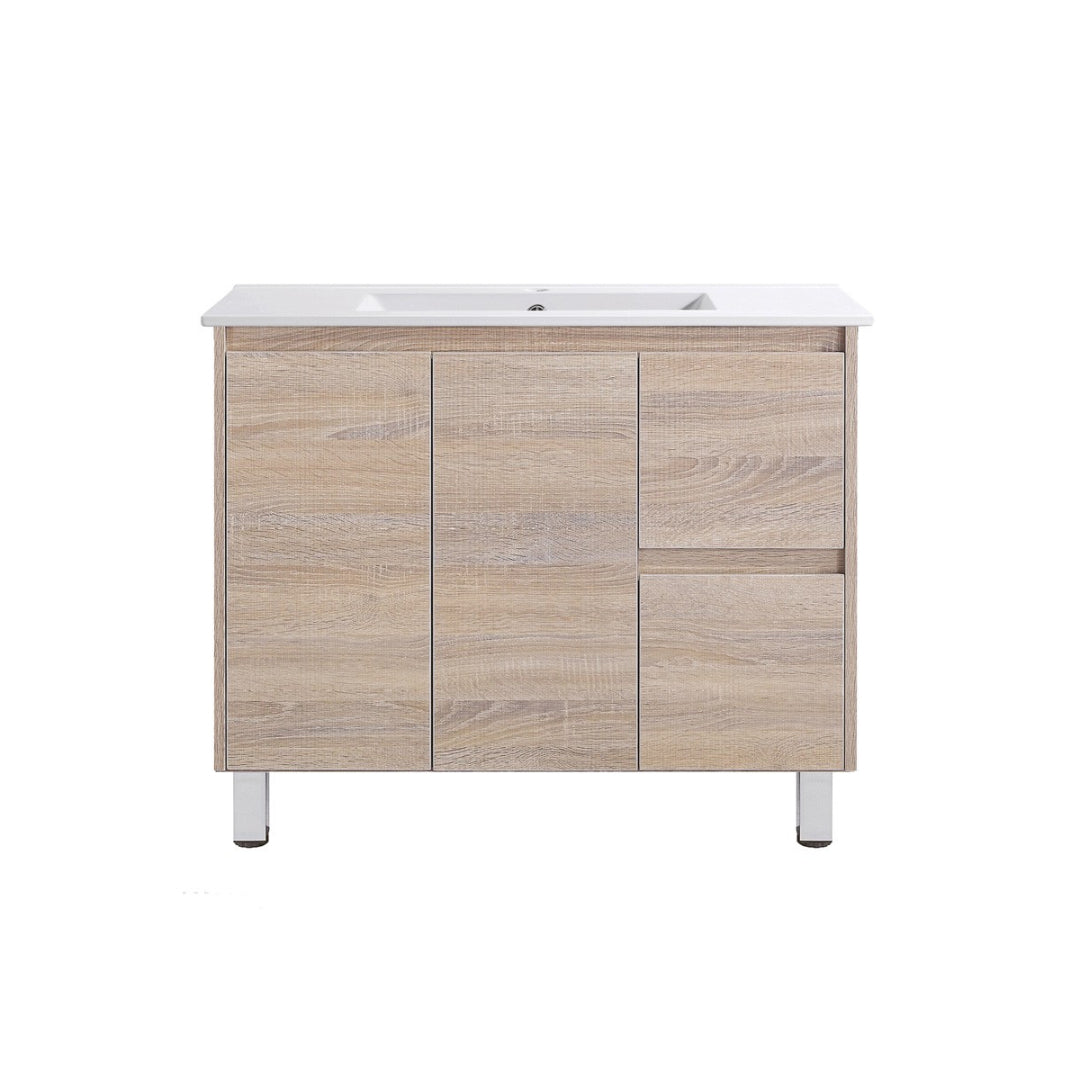 LM900R - 900x460x875mm Veneer Cabinet Vanity with Ceramic Basin