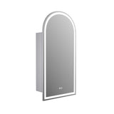 LSA4590 - 450x900x130mm Matte White Polyurethane Arch LED Cabinet with Pencil Mirror