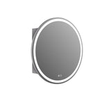 LSC600 - 600x130mm Matte White Polyurethane Round LED Cabinet with Pencil Edge Mirror