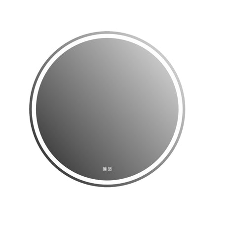 LSC750 - 750x130mm Matte White Polyurethane Round LED Cabinet with Pencil Edge Mirror – alternate view
