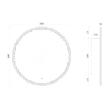 LSC900 - 900x130mm Matte White Polyurethane Round LED Cabinet with Pencil Edge Mirror – detail view