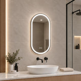 600mm Pill LED Shaving Cabinet Matte White - 600 x 900mm