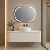 900mm Horizontal Pill LED Shaving Cabinet Matte White - 900 x 600mm