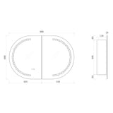 LSP9060 - 900x600x130mm Matte White Polyurethane Peel LED Cabinet with Pencil Edge Mirror – detail view