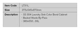 LT31L – SS304 Laundry Sink with Cabinet – detail view