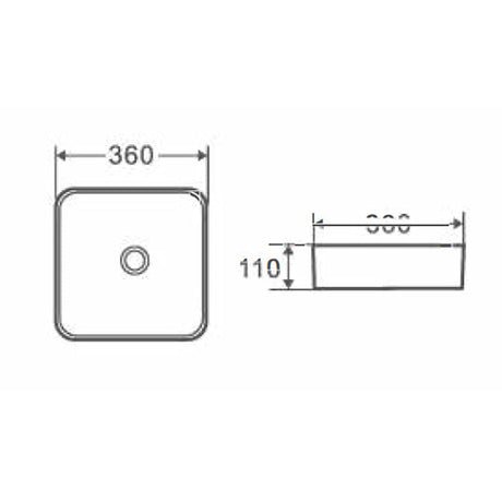 Eden Above Counter White 360mm – alternate view
