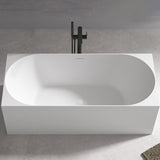 Multi fit Round Back to Wall Corner Gloss White Freestanding Bath - 1700mm