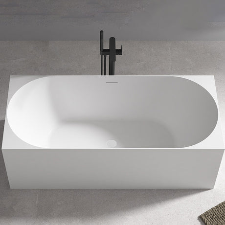 Multi fit Round Back to Wall Corner Gloss White Freestanding Bath - 1500mm
