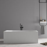 Multi fit Round Back to Wall Corner Gloss White Freestanding Bath - 1700mm