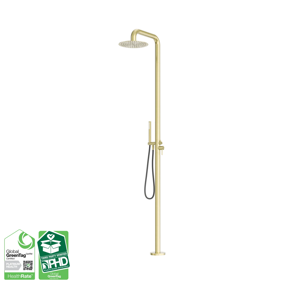 Nero Zen SS316L Outdoor Freestanding Shower Column Brushed Gold
