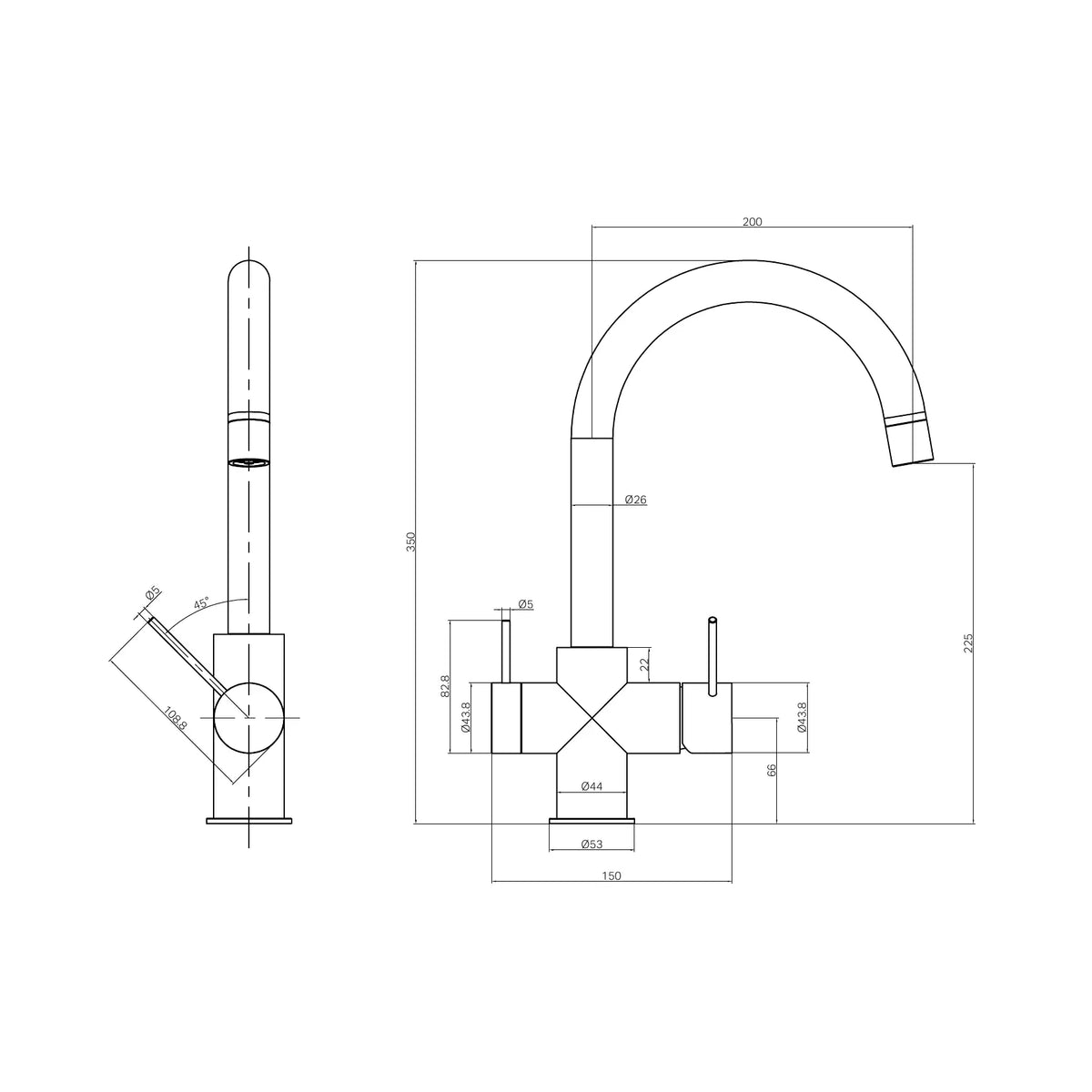 Nero Mecca 3 Way Filtered Tap