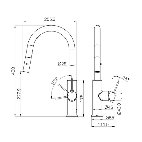 Nero Mecca Smart Sensor Pull Out Kitchen Mixer