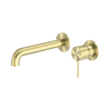 Nero Mecca Wall Basin/Bath Mixer Separate Back Plate 185mm