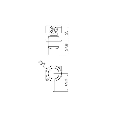 Nero Mecca Shower Mixer 60mm Plate - Body Included