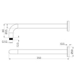 Nero Round Shower Arm 330mm Length