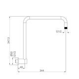Nero Round Swivel Shower Arm