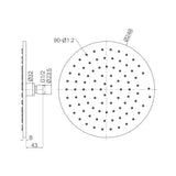 Nero 300mm Round Metal Shower Head