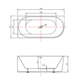 Newport Left Hand Corner Matte White Freestanding Bath Tub - 1500mm – view 4