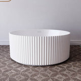 Oasis Fluted Matte White Freestanding Bathtub - 1500mm