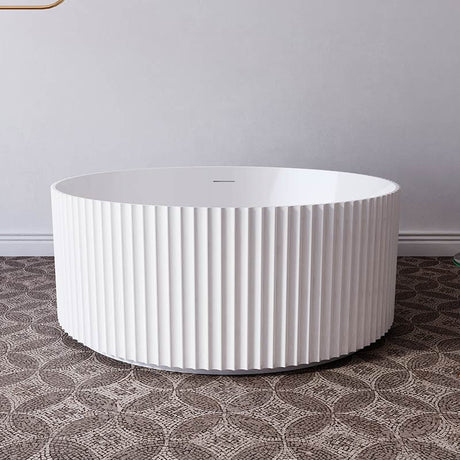 Oasis Fluted Matte White Freestanding Bathtub - 1500mm