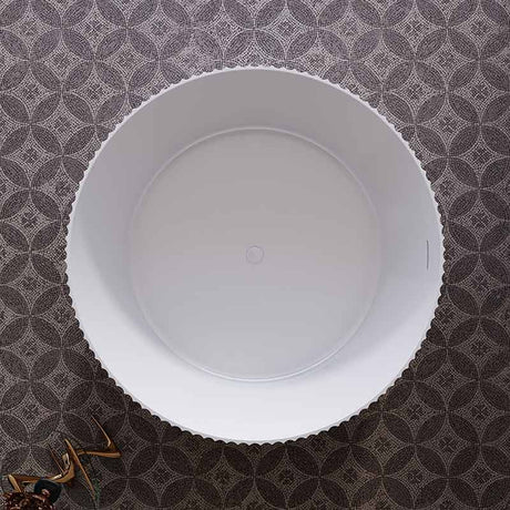 Oasis Fluted Matte White Freestanding Bathtub - 1500mm