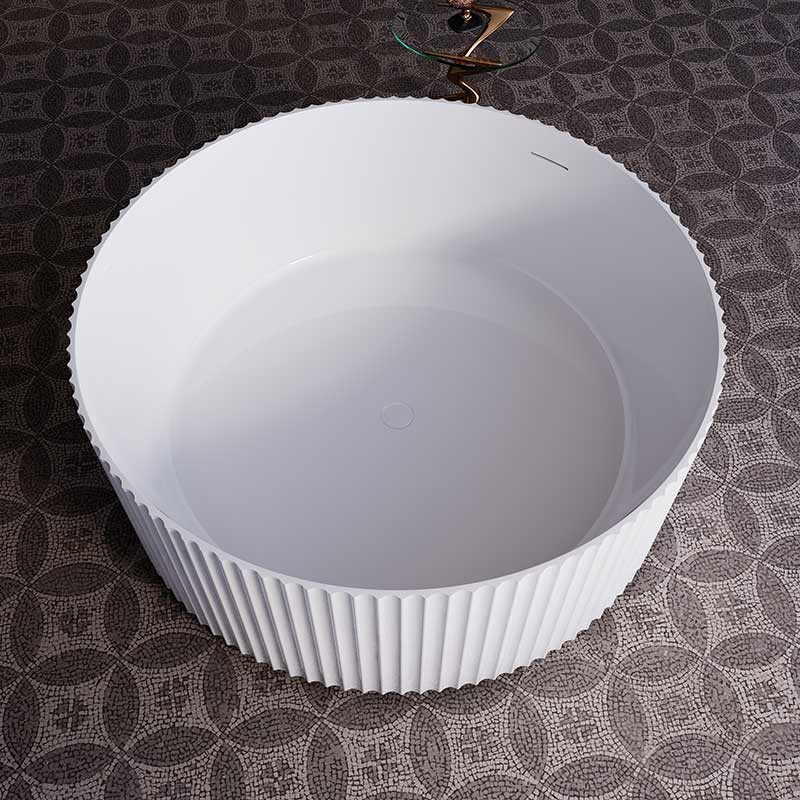 Oasis Fluted Matte White Freestanding Bathtub - 1500mm